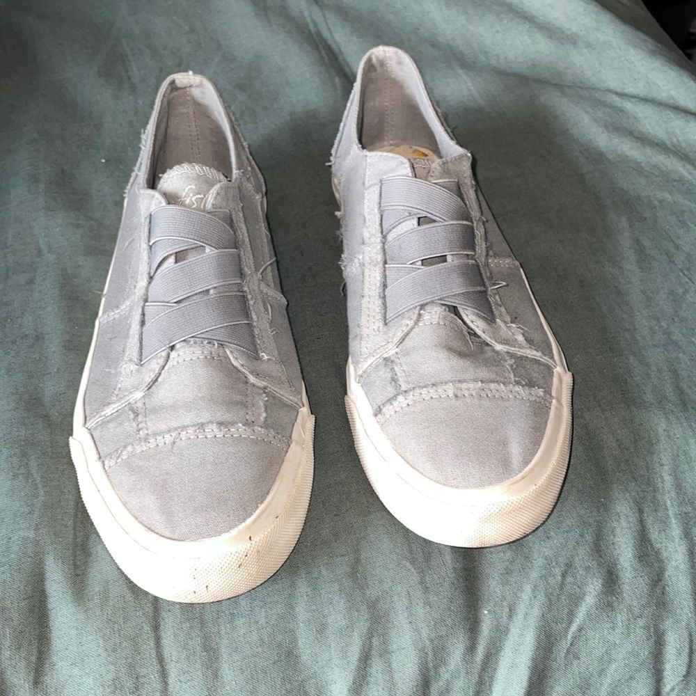 Grey slip on shoes